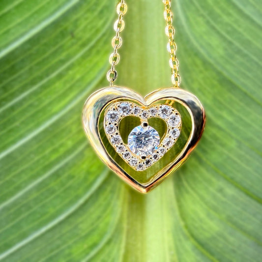 Pili 2 In 1 Double Heart Pendant