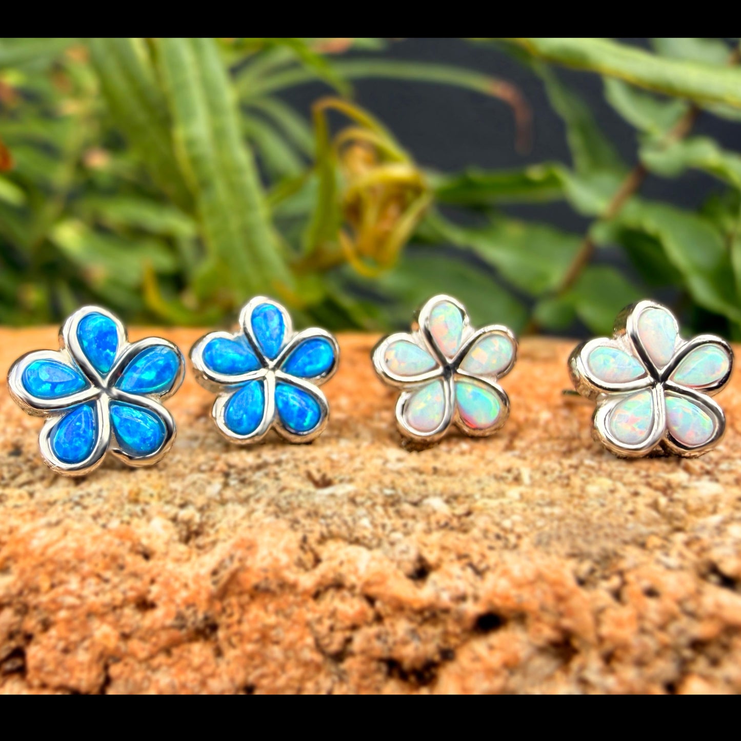 Pua Plumeria Heart Opalite Jewelry