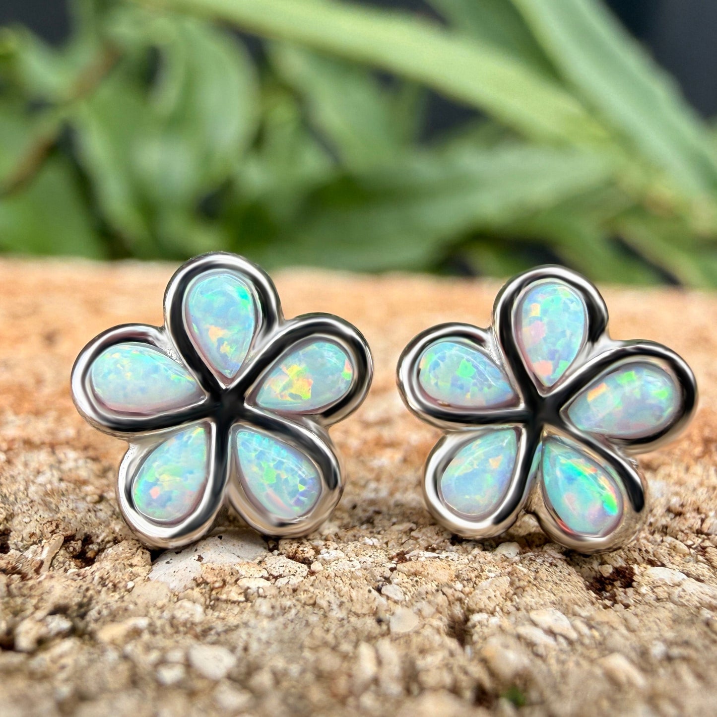 Pua Plumeria Heart Opalite Jewelry