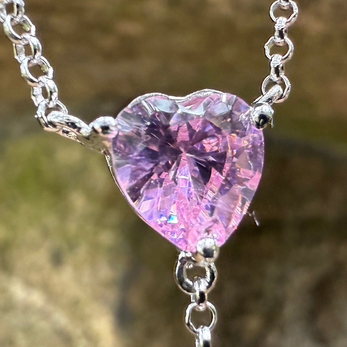 Puuwai CZ Heart Dew Drop Pendant w/Chain