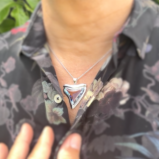 Mano Koa Mother-of-Pearl Shark Tooth Pendant