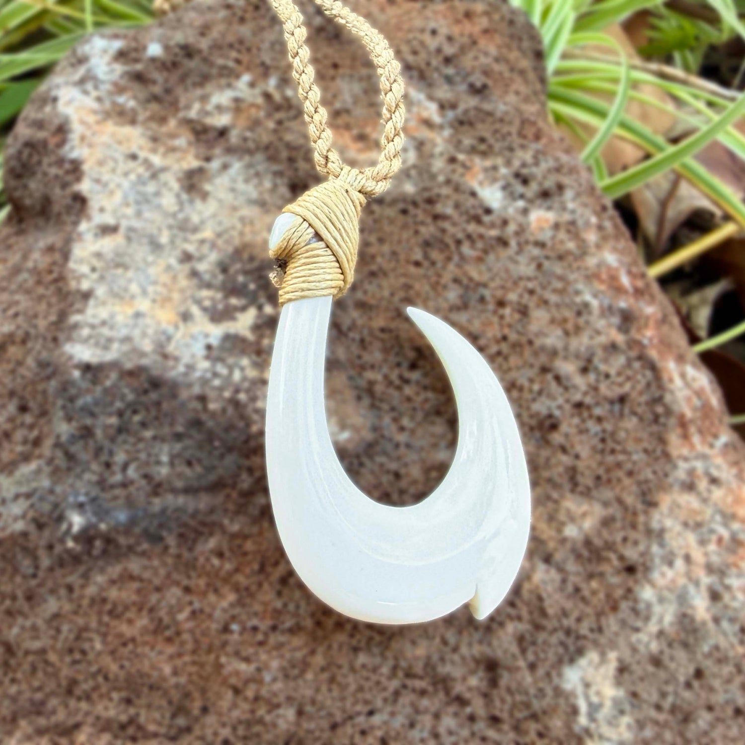 bone fish hook jewelry Mana Buffalo Bone Pendants Set of 3