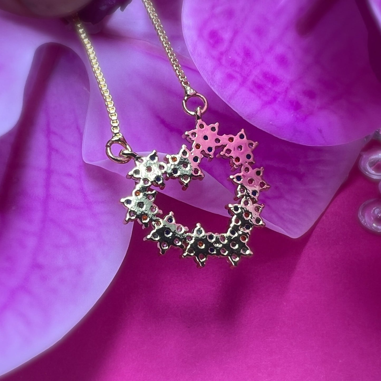 Puanani Multicolor CZ Heart Necklace