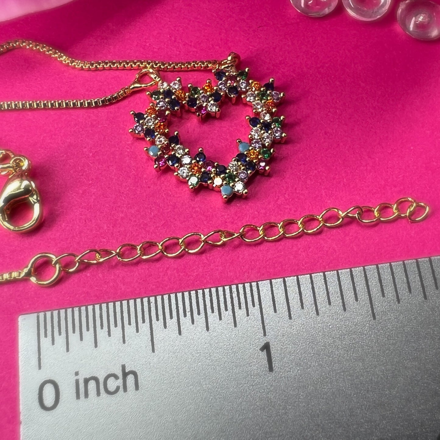 Puanani Multicolor CZ Heart Necklace