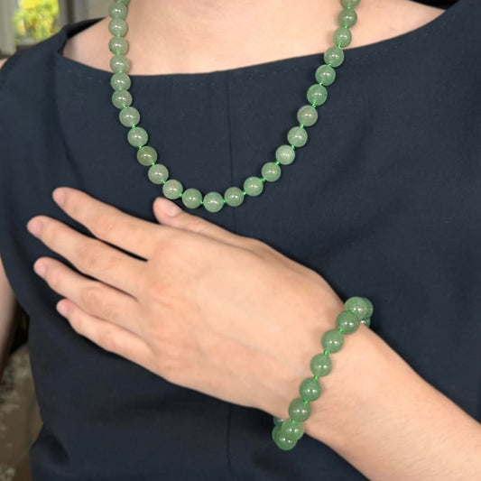 Nahele Aventurine Gemstone Necklace & Bracelet