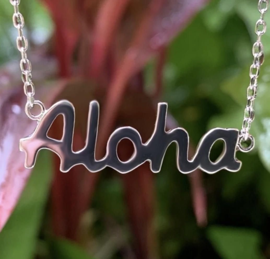 Aloha Sterling Silver Pendant Hanging