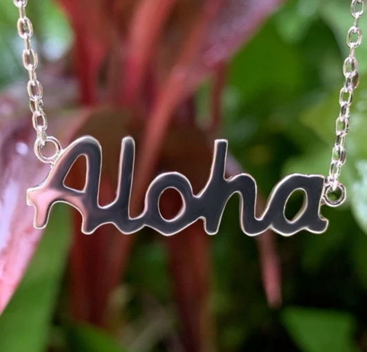 Aloha Sterling Silver Pendant Hanging