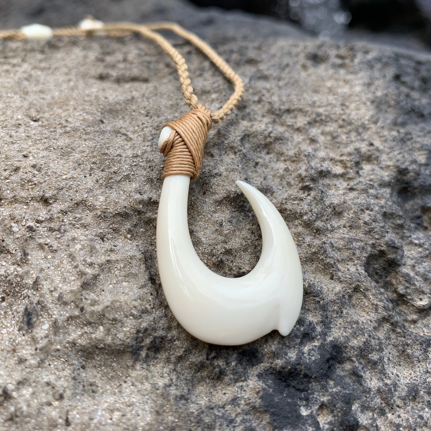 bone fish hook jewelry Mana Buffalo Bone Pendants Set of 3
