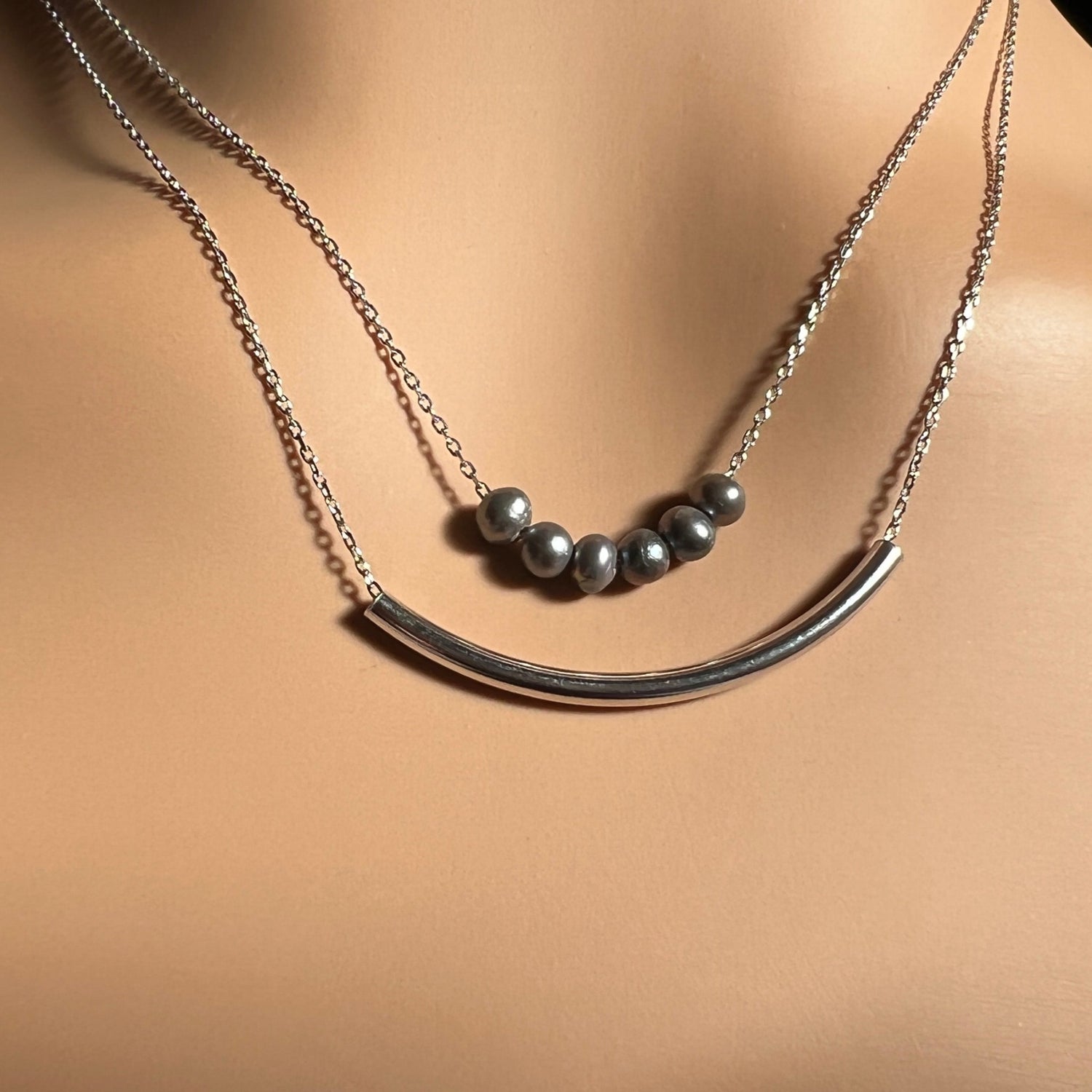 Mino'aka Freshwater Pearl Duo Necklace