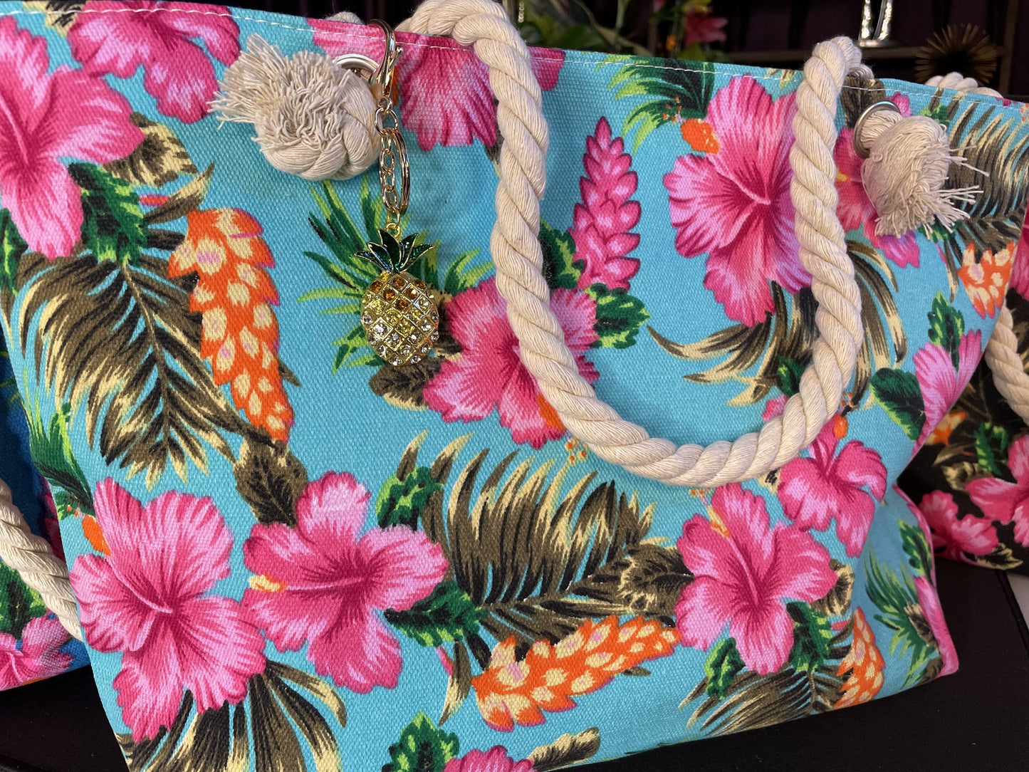 Hibiscus Canvas Tote