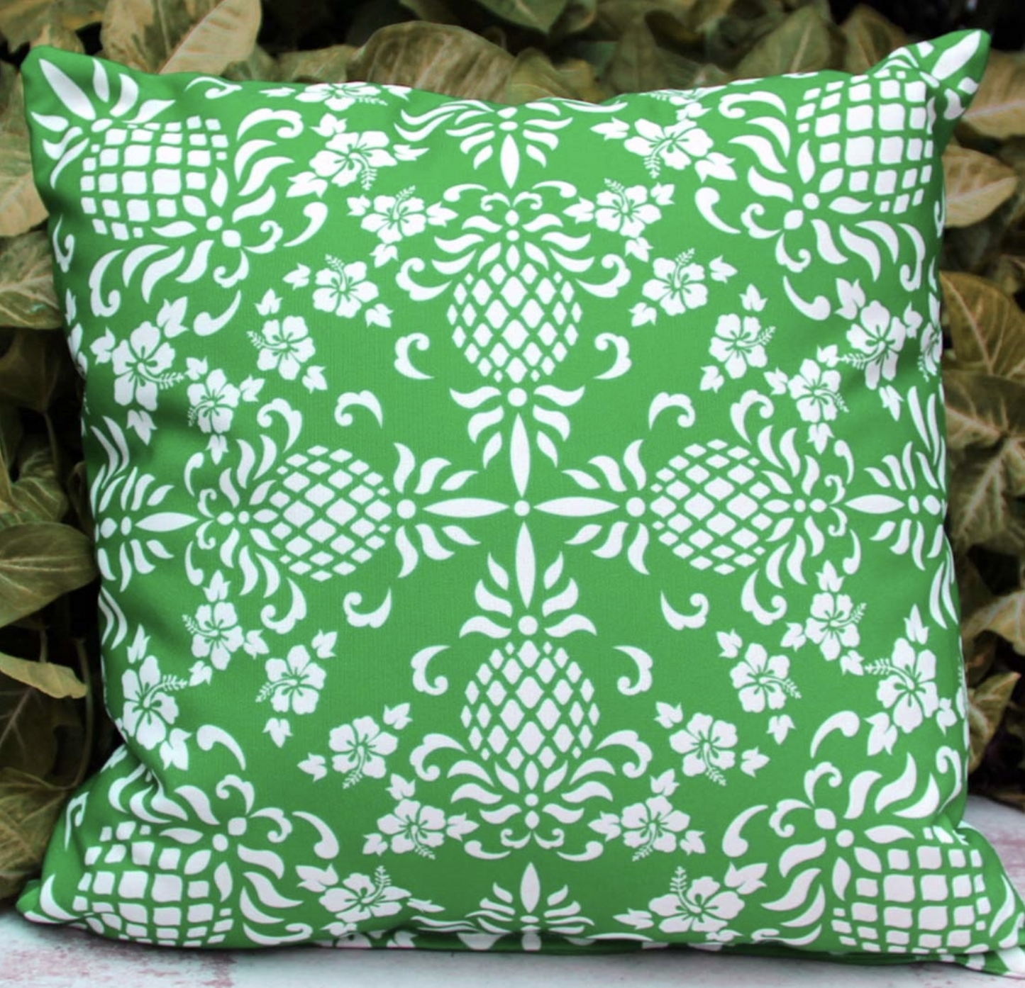 Hawaiian Holiday Pillow Green Back