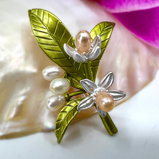Puanani Pearl Flower Brooch
