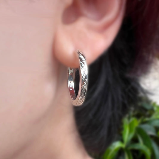 Hawaiian Scroll Hoop Earrings