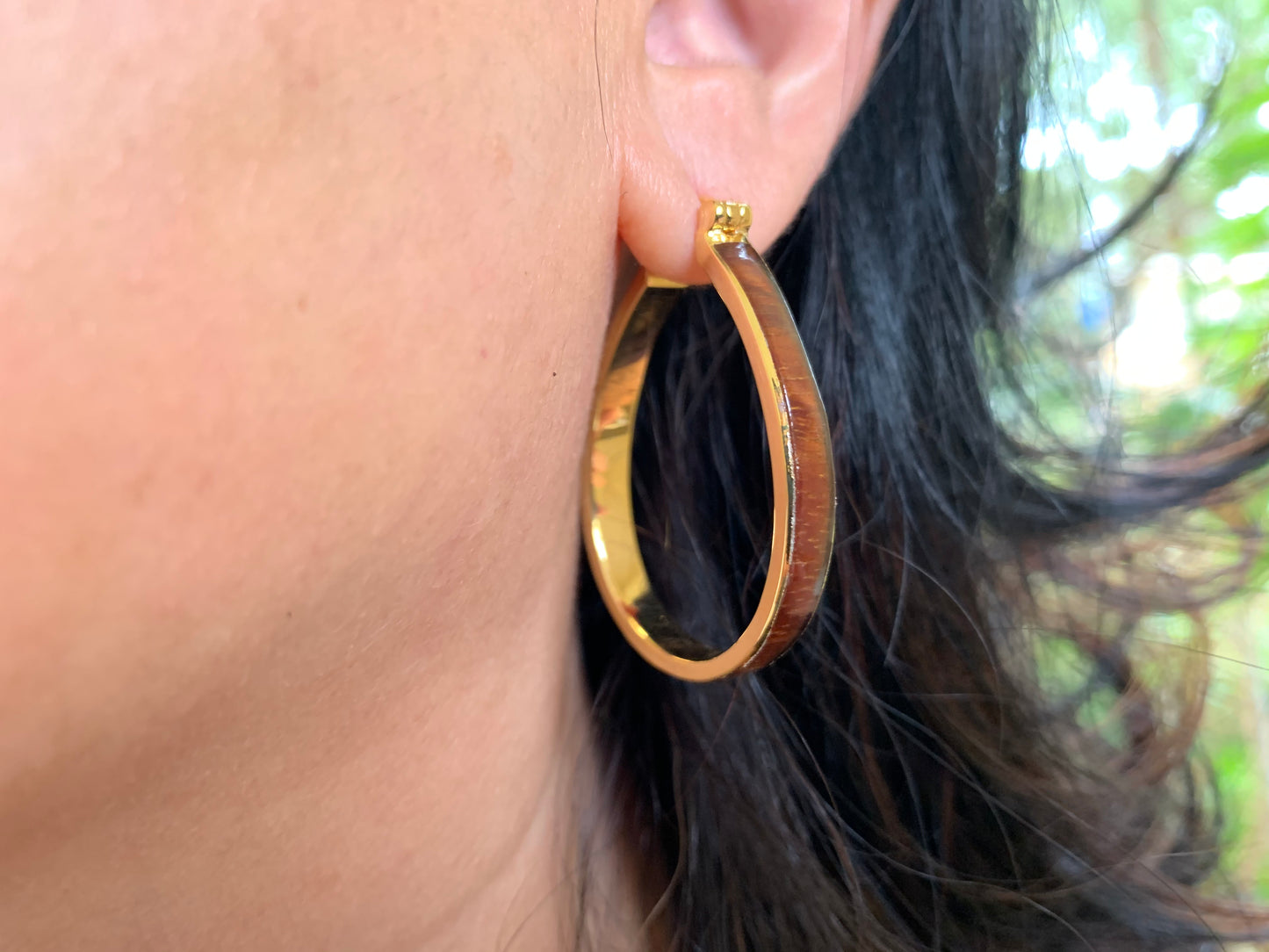 Koa Wood Hoop Earrings