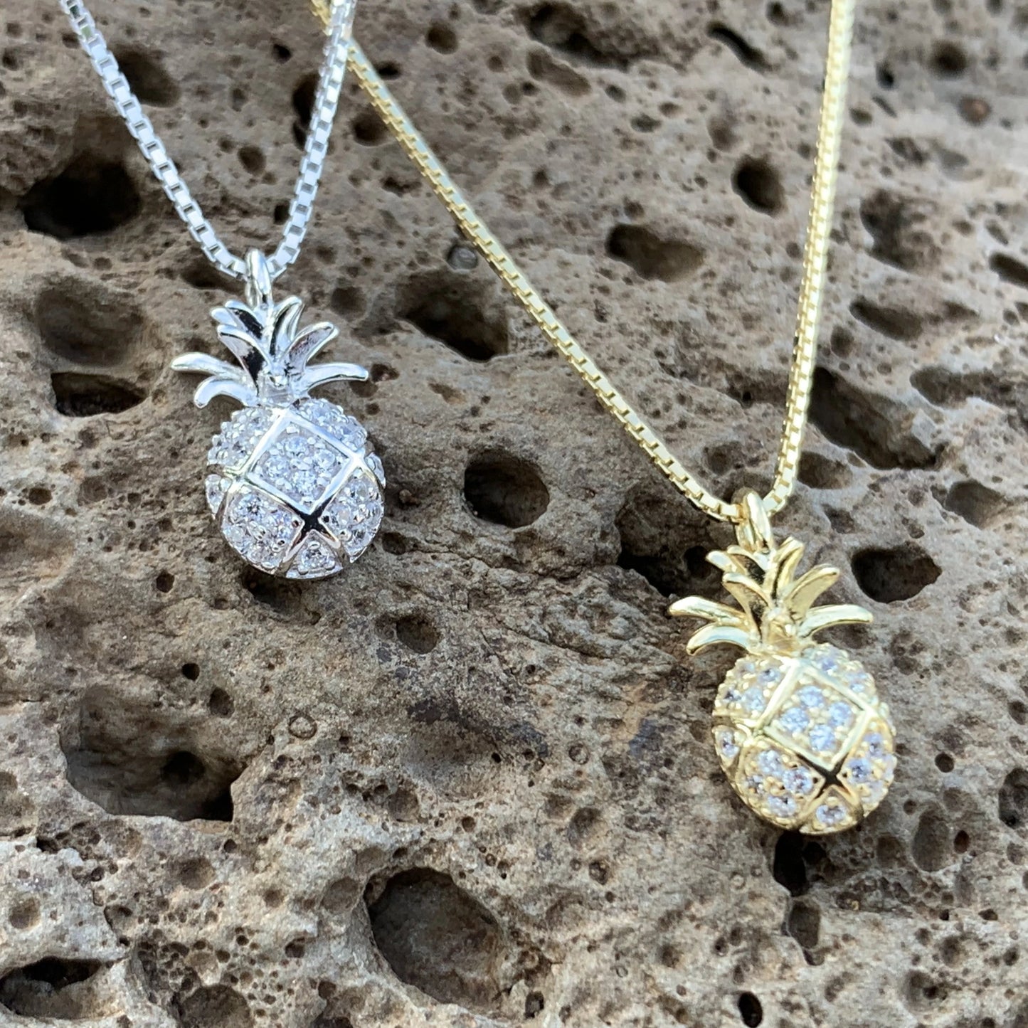 Petite Pineapple Pave Pendant Necklace