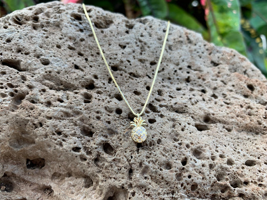 Petite Pineapple Pave Pendant Necklace