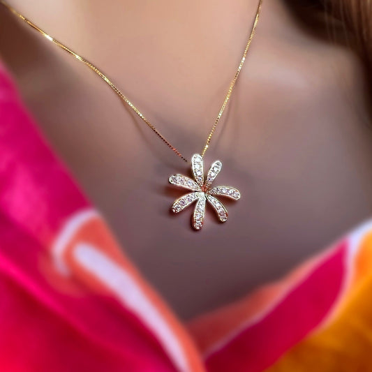 Tiare Flower Pave CZ Jewelry