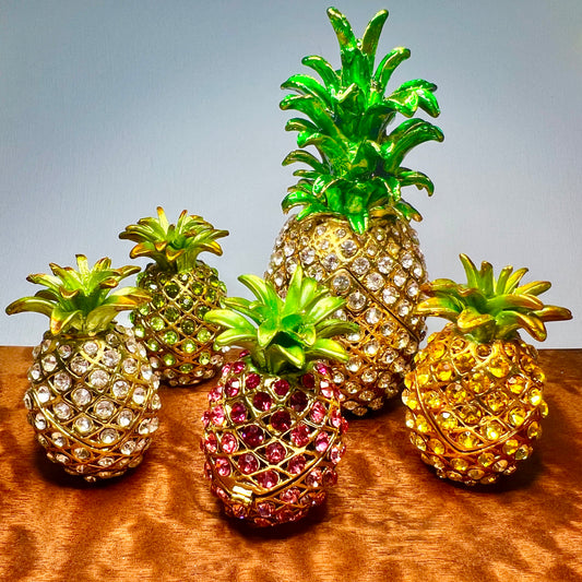 Rhinestone Pineapple Hidden Keepsake Holder