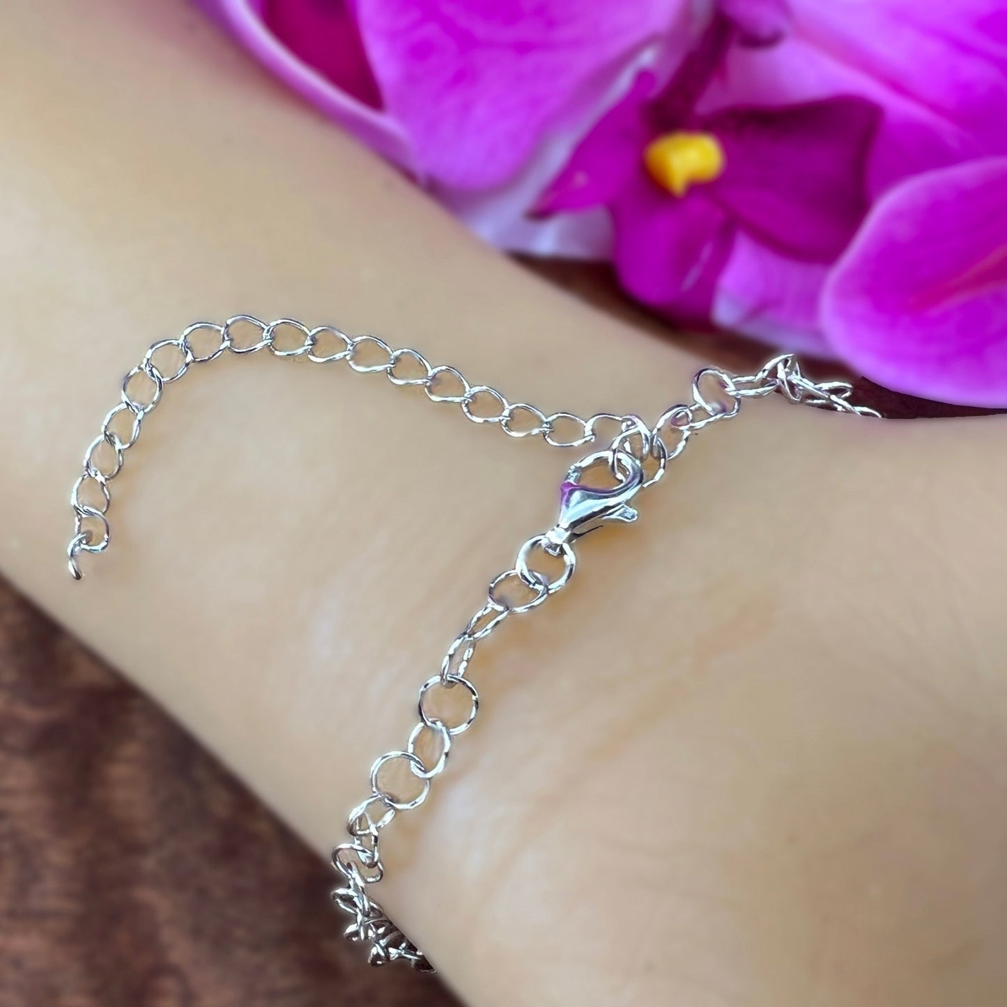 Hawaiian Scroll CZ Birthstone Hearts