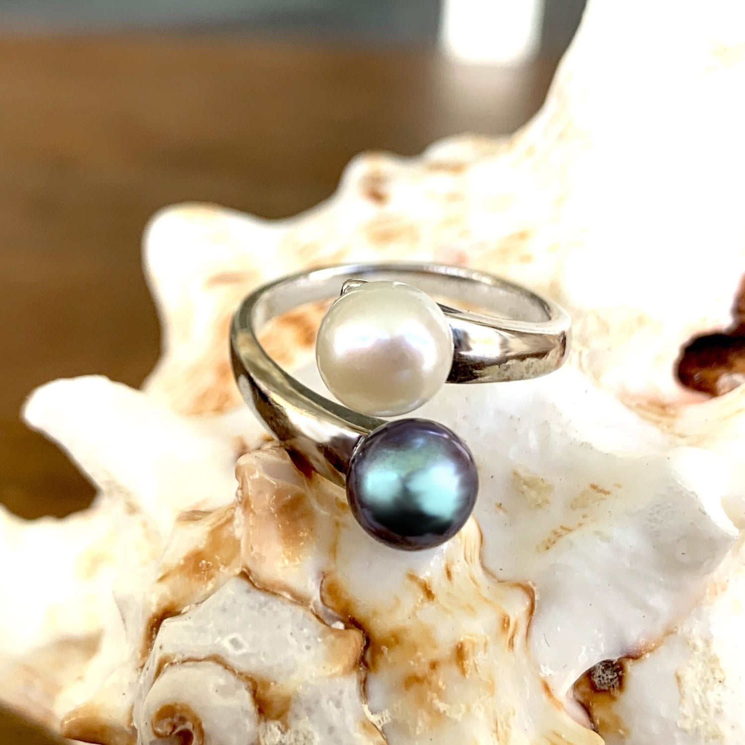 Freshwater Pearl Adjustable Ring.