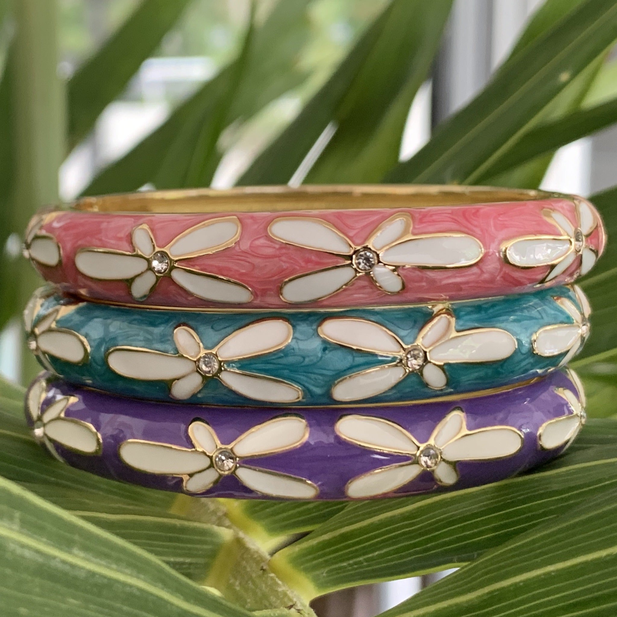 Plumeria CZ Bangles (SET of 2) – Showcase Hawaii