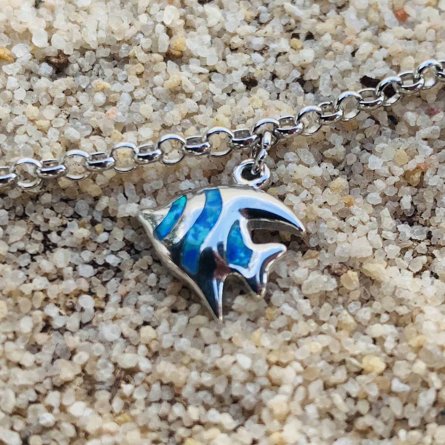 Sea life charm bracelet showing fish charm.