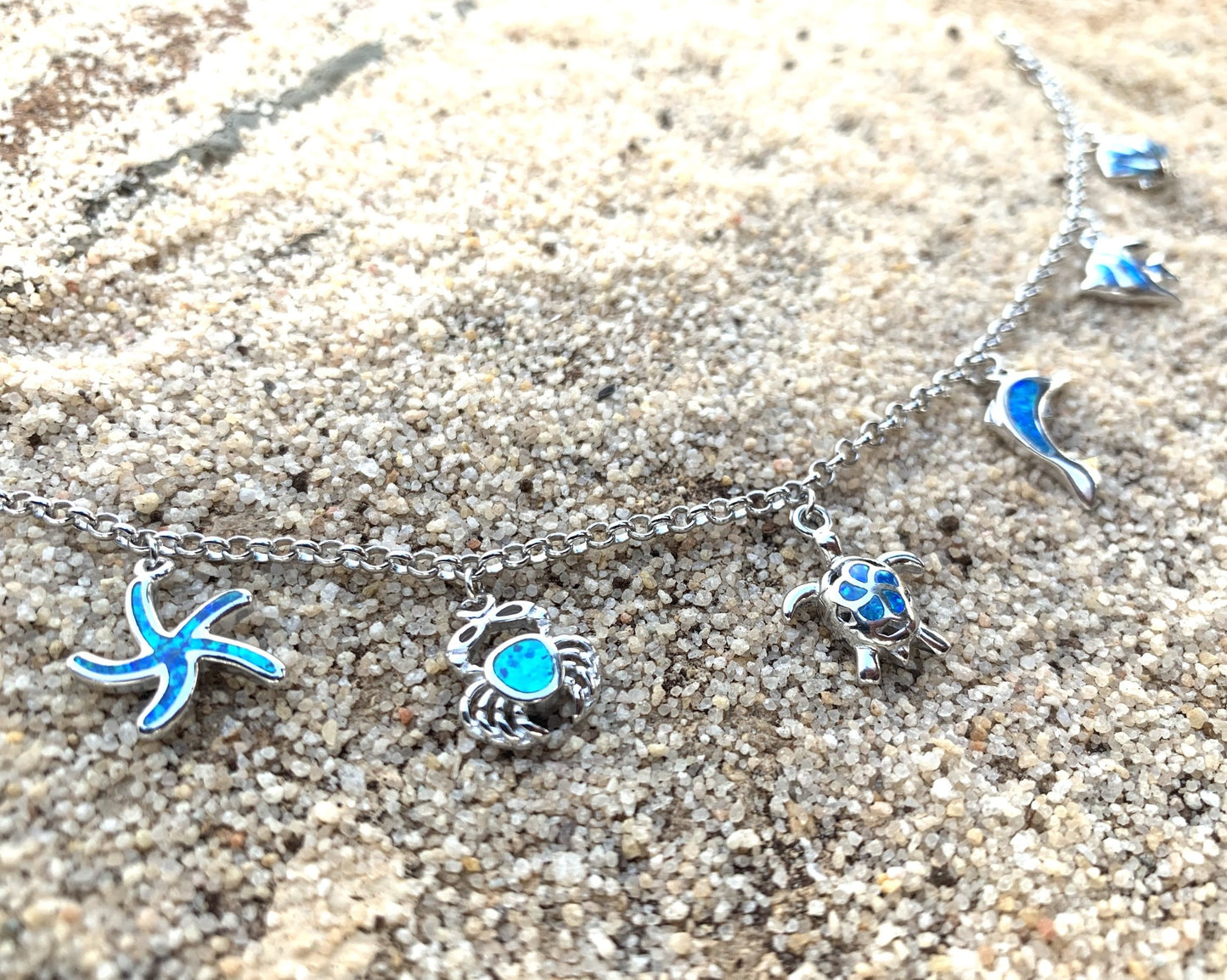 Opalite Sea Life 6 Charm Bracelet