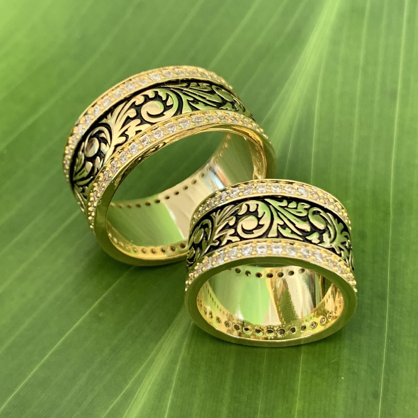 Royal Hawaiian Cubic Zirconia Scroll Ring