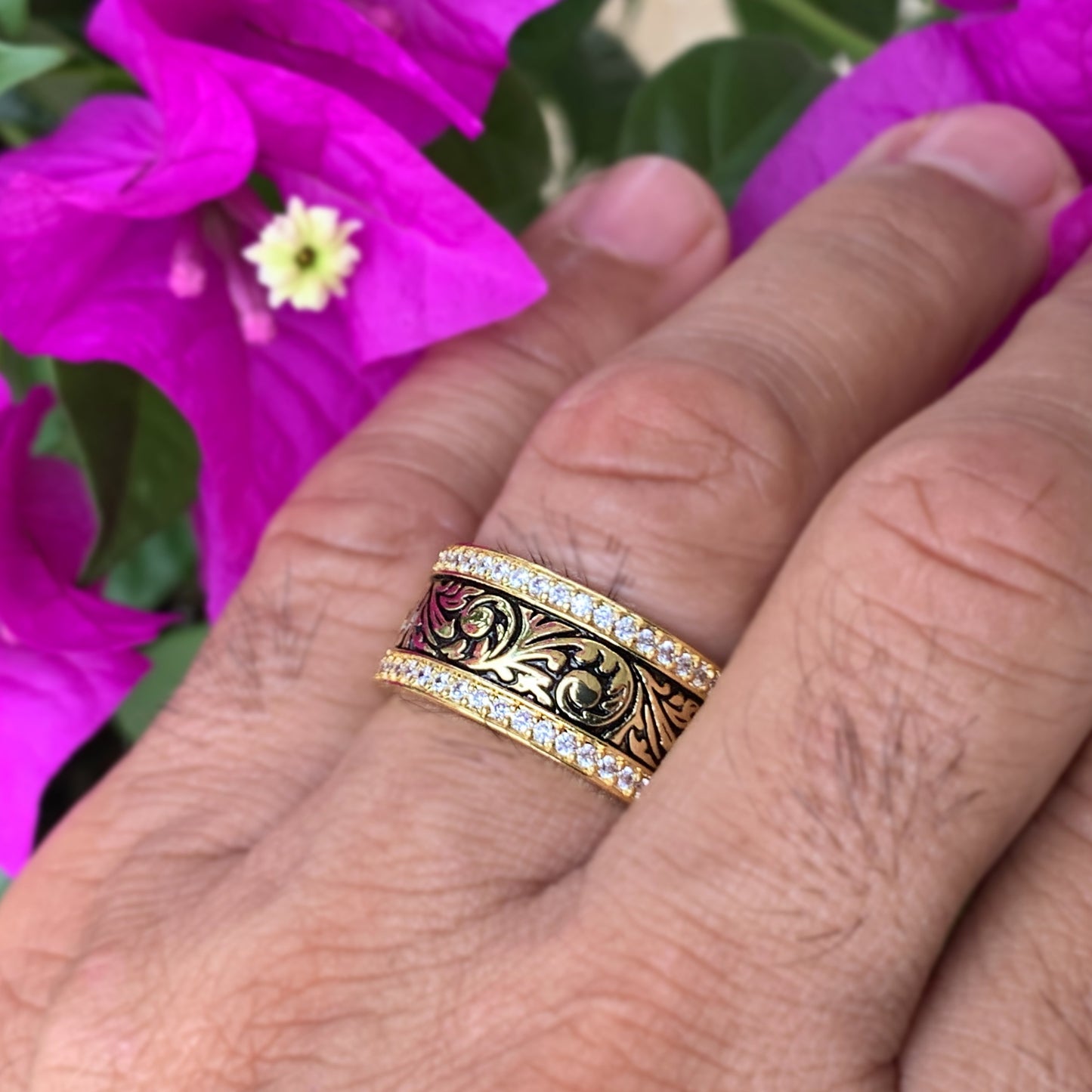 Royal Hawaiian Cubic Zirconia Scroll Ring