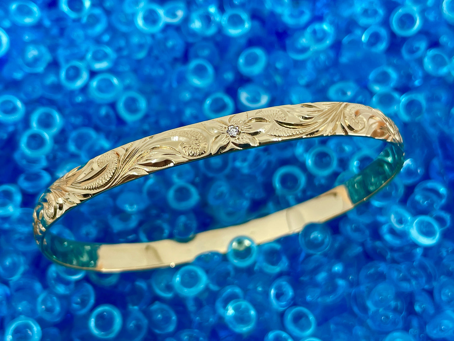 14K Gold Custom 6MM Hawaiian Heirloom Scroll Bracelet