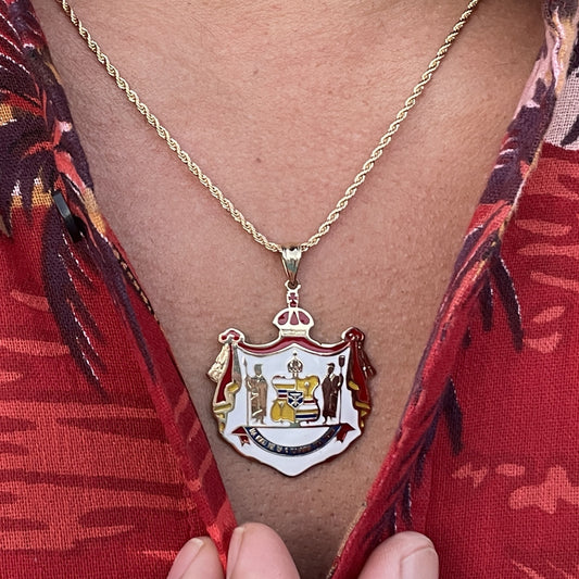 35MM Enameled Coat of Arms in 14K Gold Plated