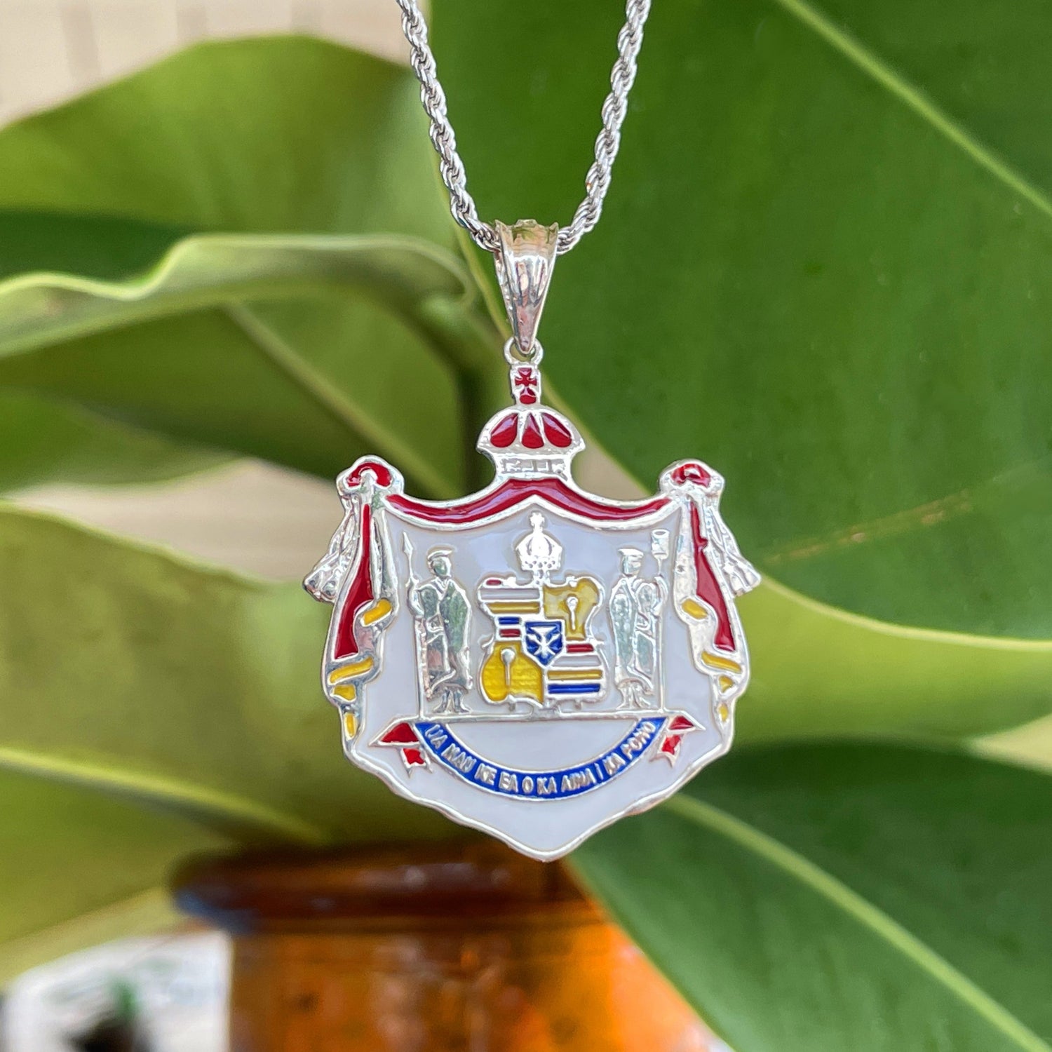 35MM Enameled Coat of Arms in Sterling Silver