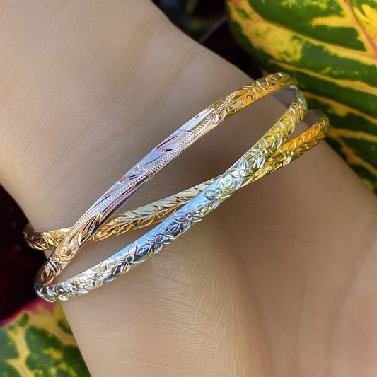 Ekolu Tri-Color Hawaiian Scroll Bracelets