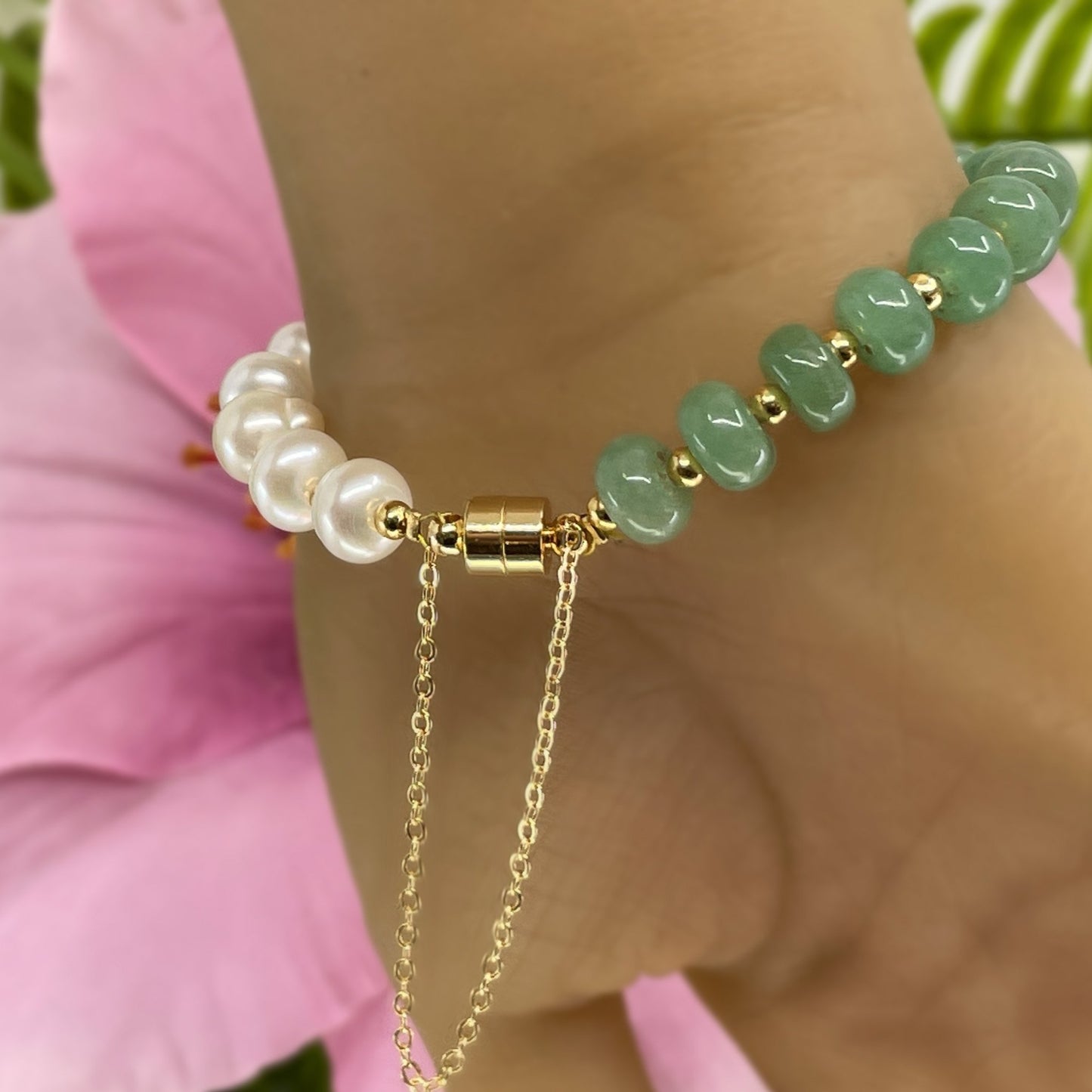 Lotus Flower Jade Bracelet Back
