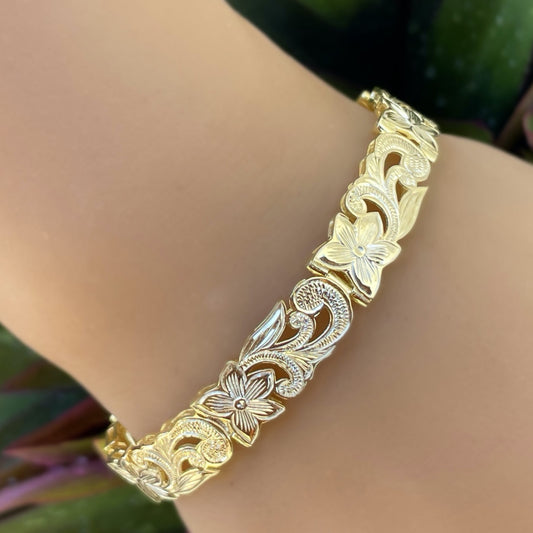 Hawaiian Scroll Link Cutout Bracelet