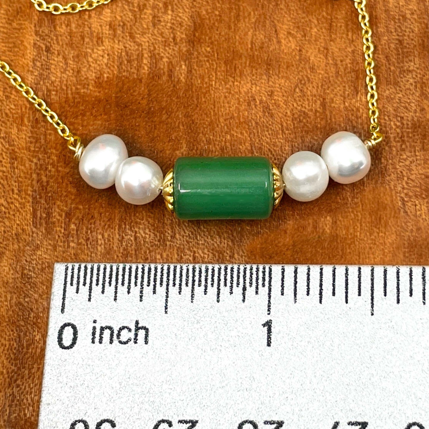 Jade and Pearl Horizontal Pendant