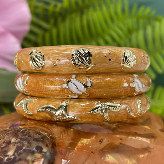 Seascape Bangles in Gold Sand