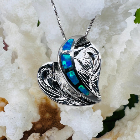 Opalite Scroll Heart