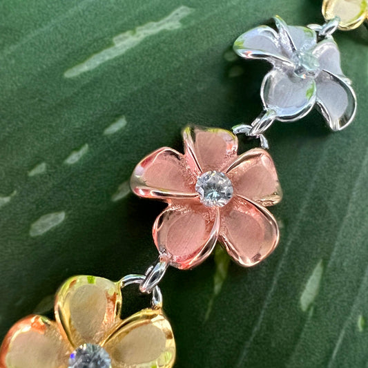 Plumeria Lei Tri-Color Bracelet
