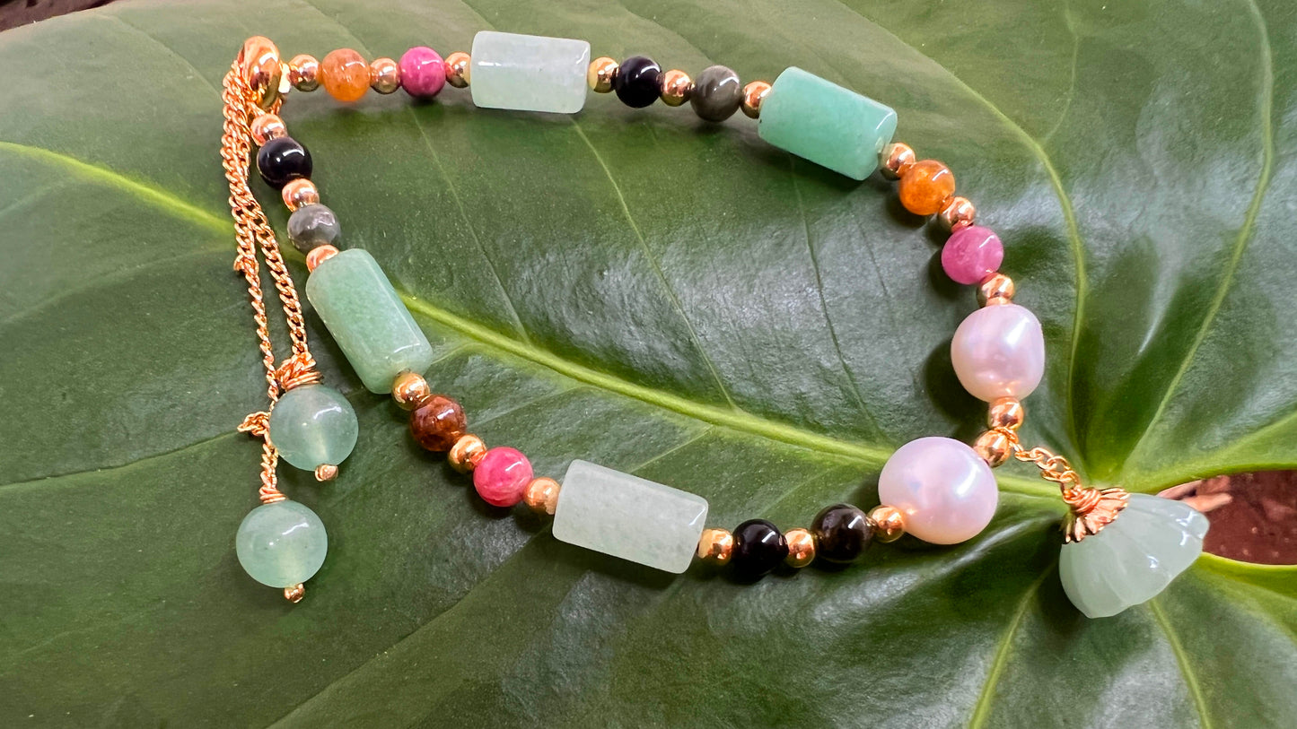 Nani Jade and Pearl Adjustable Bracelets