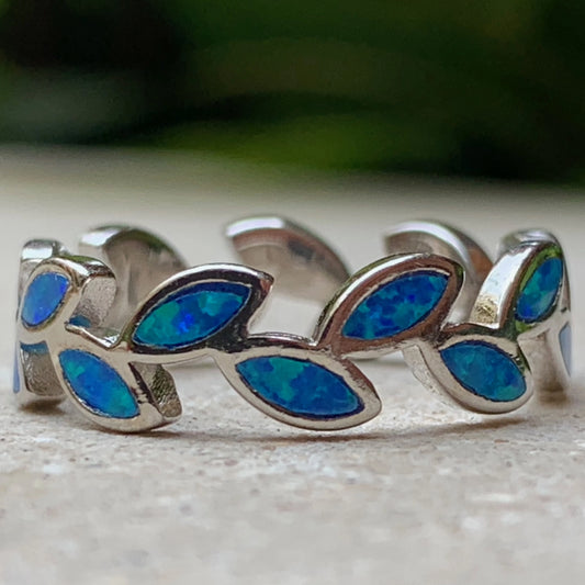 Maile Opalite Lei Ring closeup