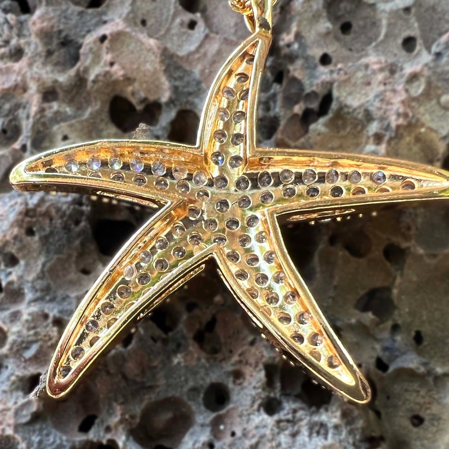 Pave Star Fish Pendant and Chain