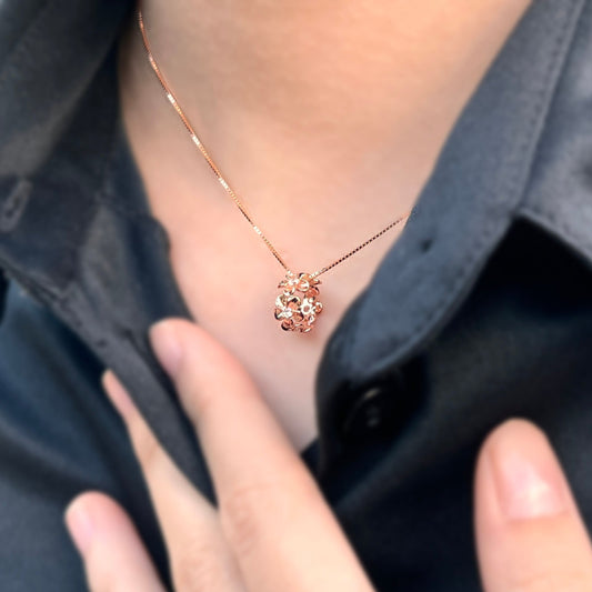 Plumeria CZ Poai Pendant w/Chain