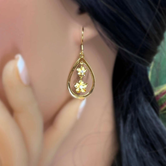 Awa Plumeria CZ Dangle Earring