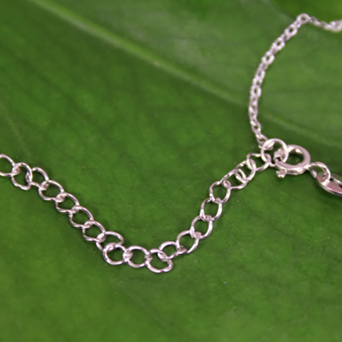 Plumeria Infinity Love Pendant Closeup of chain extension