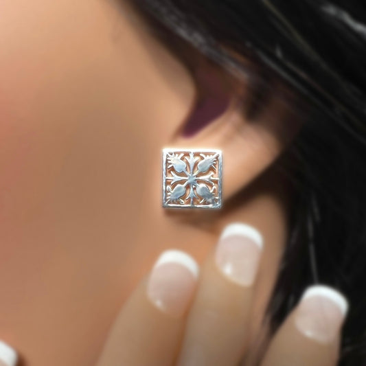 Hawaiian Pineapple Quilt Design Earrings