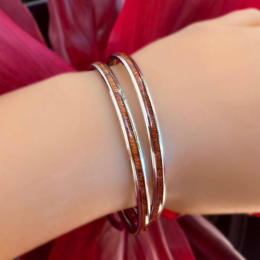 La'au Wood or Paua Stainless Steel 4MM Bracelets