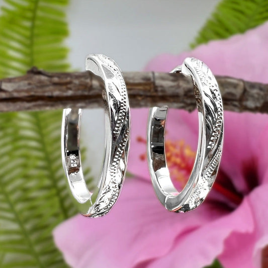 Hawaiian Scroll Hoop Earrings