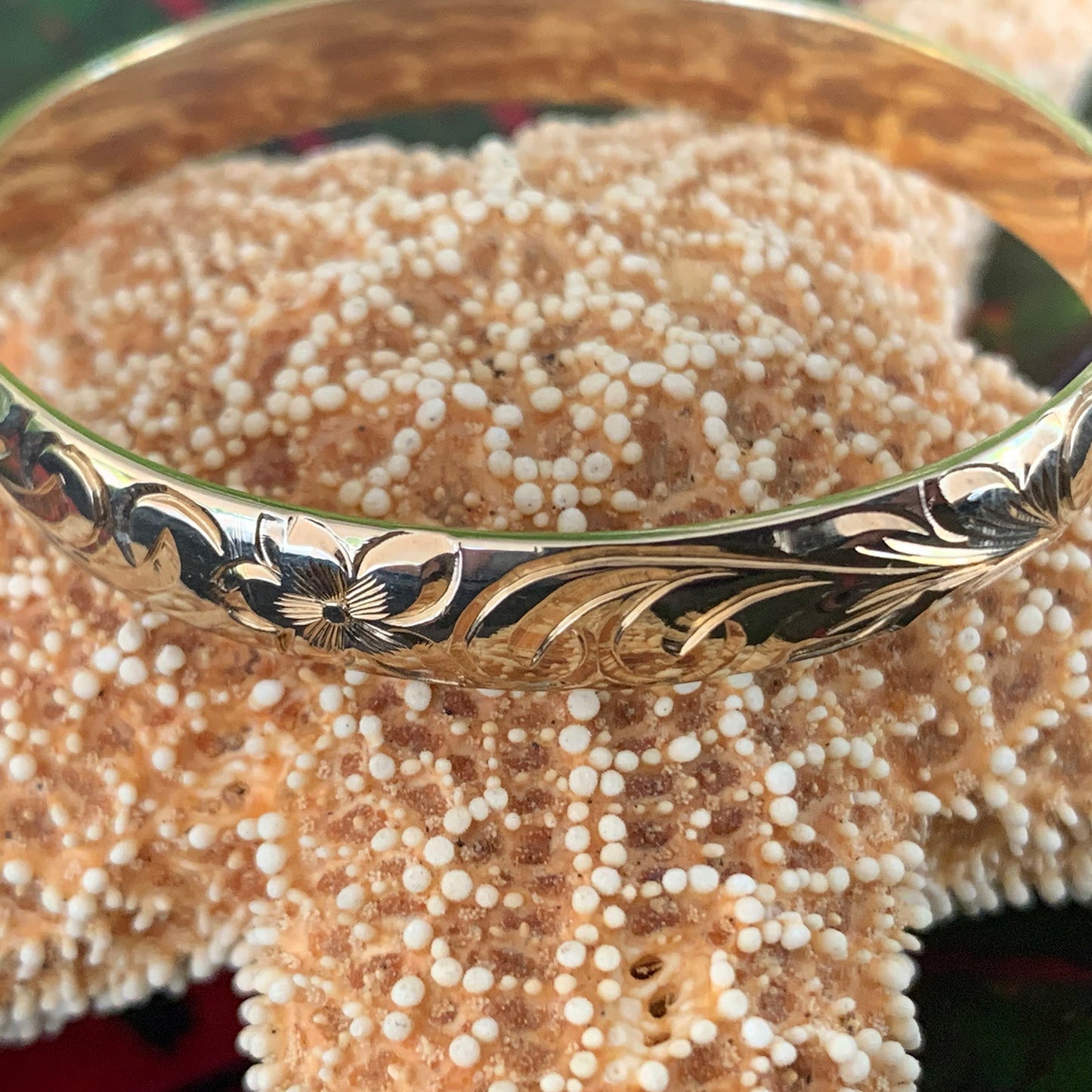 14K Gold Custom 6MM Hawaiian Heirloom Scroll Bracelet