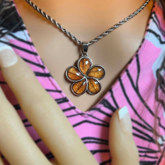 Lā'au Plumeria Flower Stainless Steel Jewelry